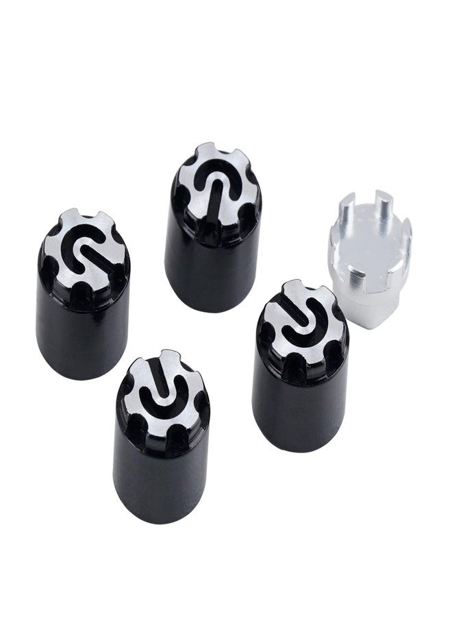 DJX 4PCS Aluminum M4 Wheel Nut Center Cap Locking Hubs w/Tool for 1/10 RC Crawler Traxxas TRX4 Axial SCX10 90046 D90 Redcat Gen7(Black&Silver) - Image 4